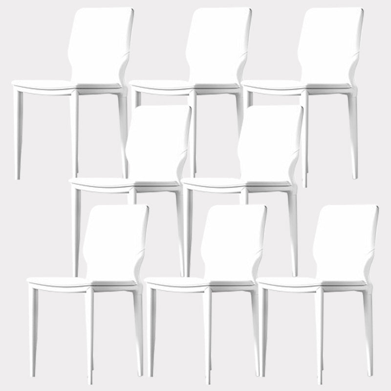 Contemporary Metal Dining Chair Leather Armless Dining Room Chair for Home Use