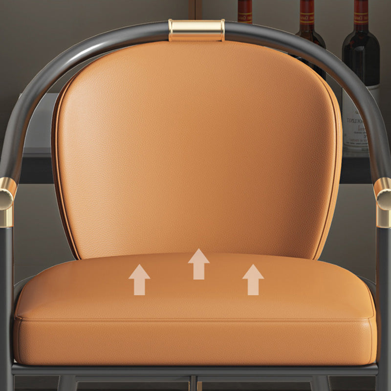 Contemporary Metal Dining Room Chair Arm Upholstered Side Chairs for Home Use