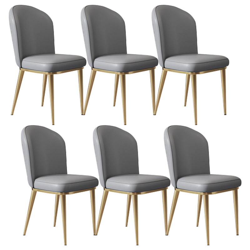 Glam Faux Leather Dining Chair Upholstered Armless Dining Chairs for Restaurant Use