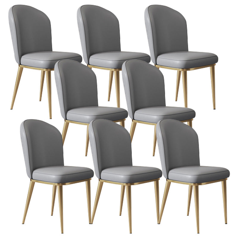 Glam Faux Leather Dining Chair Upholstered Armless Dining Chairs for Restaurant Use