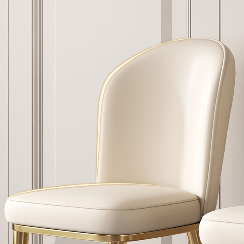 Glam Faux Leather Dining Chair Upholstered Armless Dining Chairs for Restaurant Use