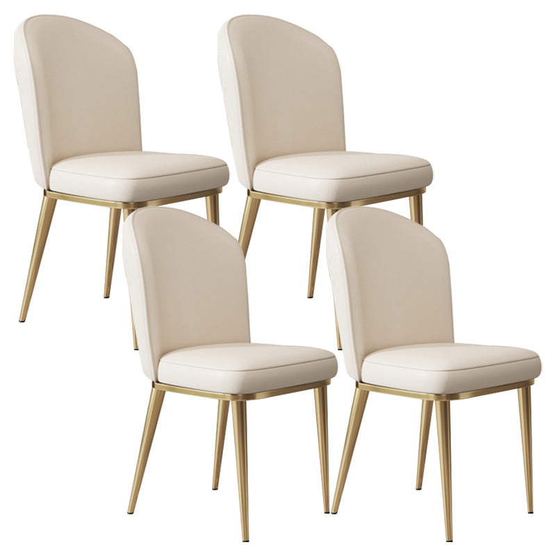 Glam Faux Leather Dining Chair Upholstered Armless Dining Chairs for Restaurant Use