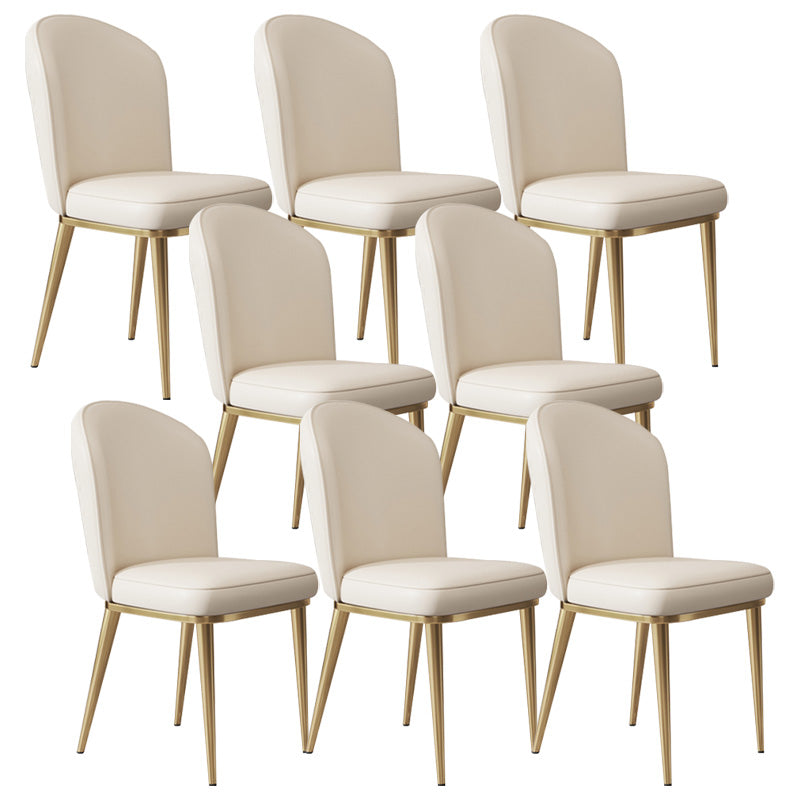 Glam Faux Leather Dining Chair Upholstered Armless Dining Chairs for Restaurant Use