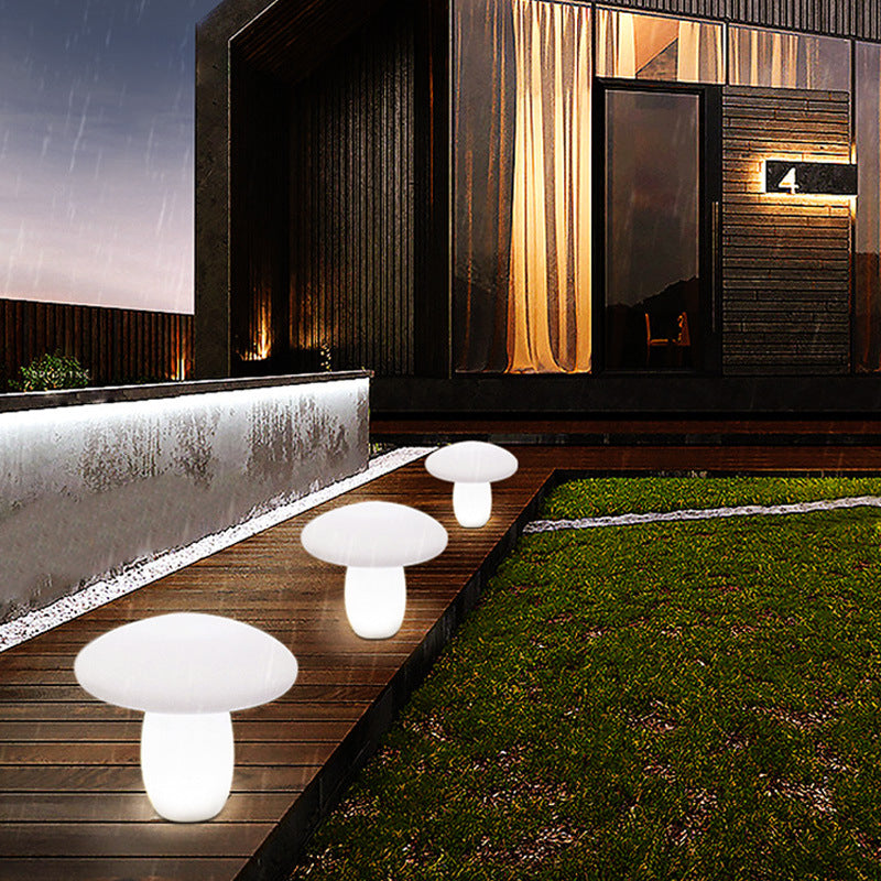 Modern Pillar Lamp Creative Outdoor Light with Plastic Shade for Garden