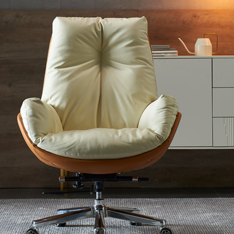 29" Wide Contemporary Managers Chair Yellow Leather Executive Chair