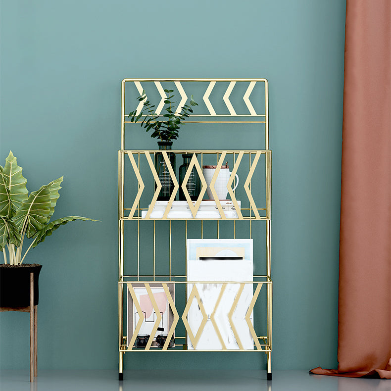 Contemporary Bookshelf Metal Vertical Shelf Bookcase for Living Room