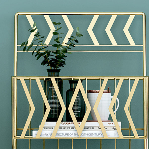 Contemporary Bookshelf Metal Vertical Shelf Bookcase for Living Room