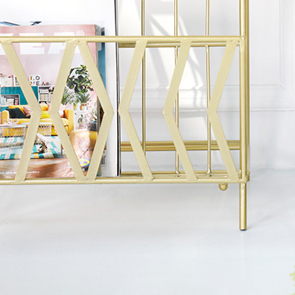 Contemporary Bookshelf Metal Vertical Shelf Bookcase for Living Room