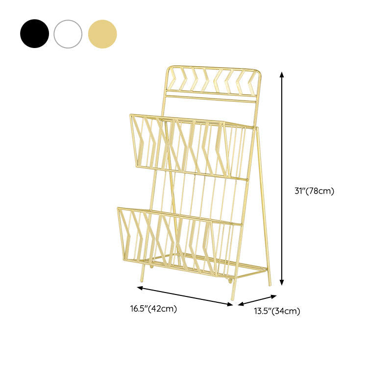 Contemporary Bookshelf Metal Vertical Shelf Bookcase for Living Room