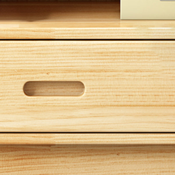 Wooden Modern Bookcase Standard Natural Closed Back Bookshelf with Shelves