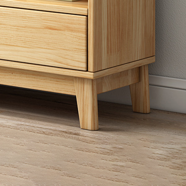 Wooden Modern Bookcase Standard Natural Closed Back Bookshelf with Shelves