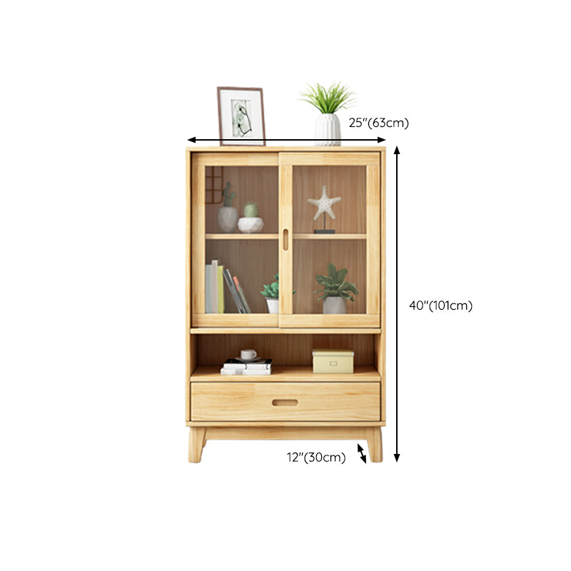 Wooden Modern Bookcase Standard Natural Closed Back Bookshelf with Shelves