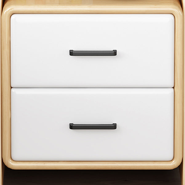 Ladder Bookcase Contemporary Wooden 2 Shelves Bookshelf with Drawers