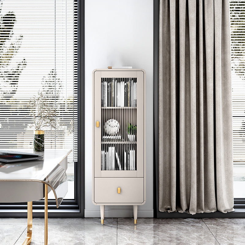 Modern Engineered Wood Bookcase Standard Closed Back Bookshelf with Doors