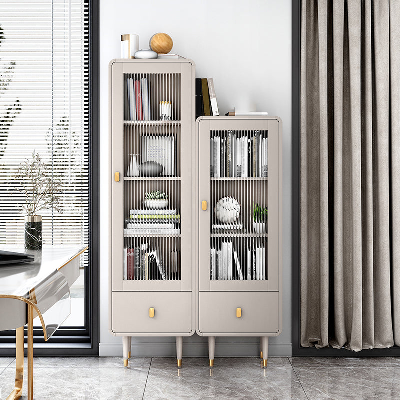 Modern Engineered Wood Bookcase Standard Closed Back Bookshelf with Doors