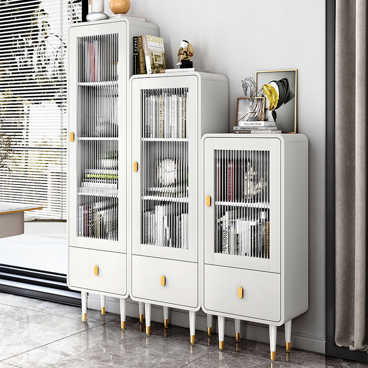 Modern Engineered Wood Bookcase Standard Closed Back Bookshelf with Doors