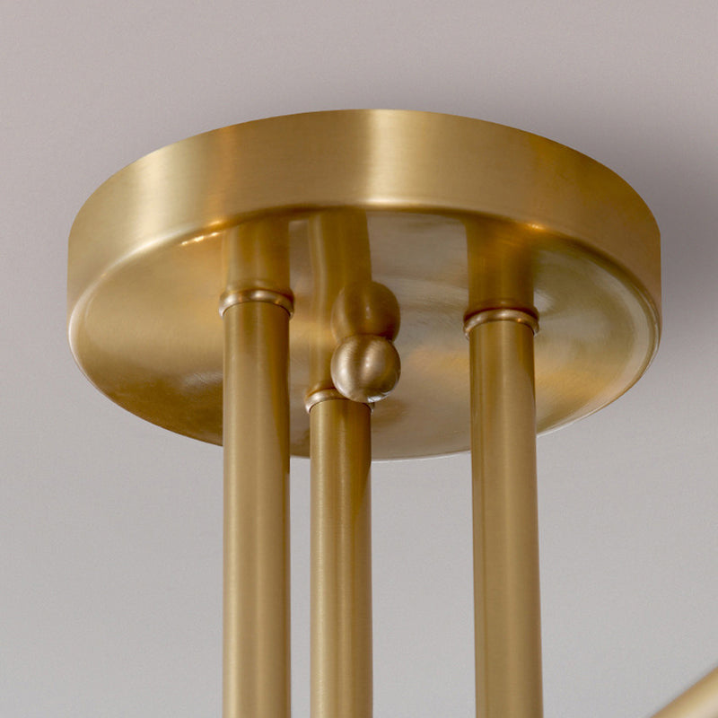 Modern Style Sputnik Shape Flush Mount Metal Ceiling Light in Gold for Living Room