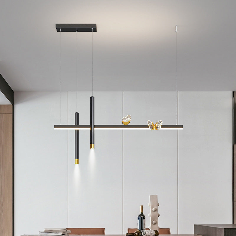 Modern Hanging Ceiling Light 5 Light Pendant Lighting Fixtures in Black Finish