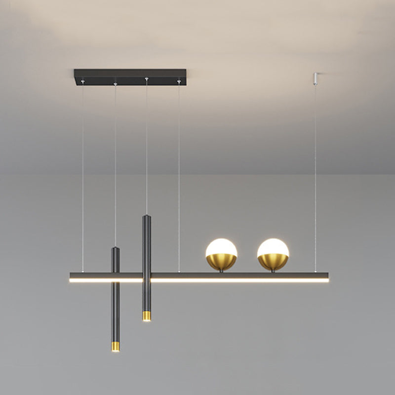 Modern Hanging Ceiling Light 5 Light Pendant Lighting Fixtures in Black Finish