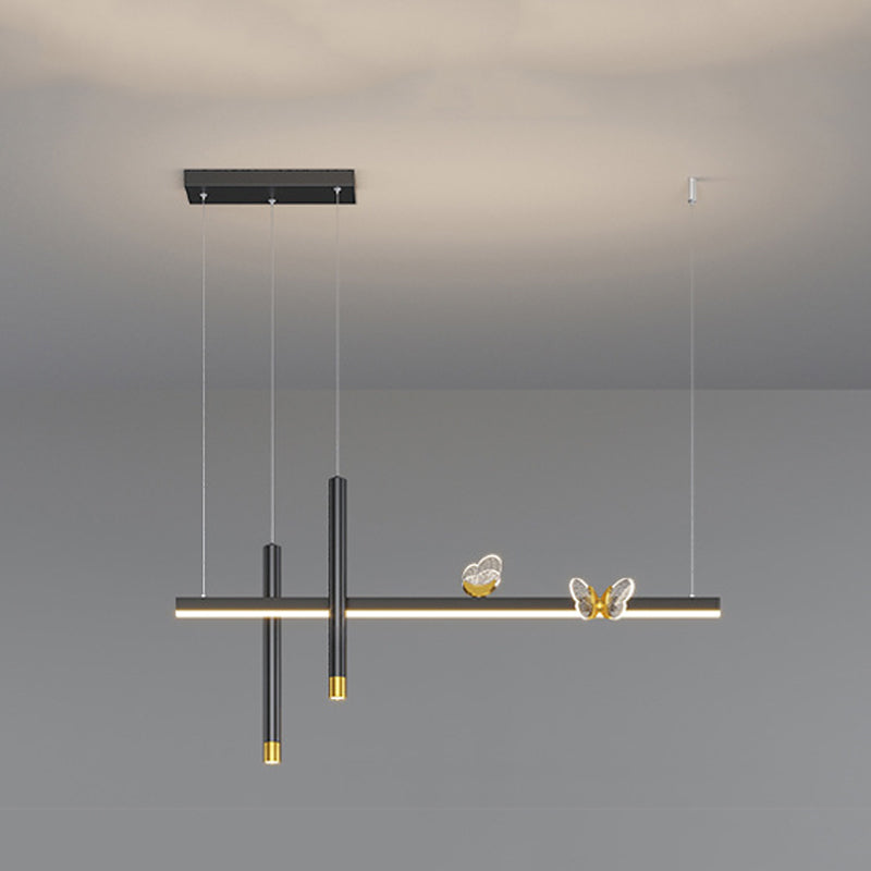 Modern Hanging Ceiling Light 5 Light Pendant Lighting Fixtures in Black Finish