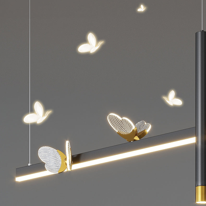 Modern Hanging Ceiling Light 5 Light Pendant Lighting Fixtures in Black Finish