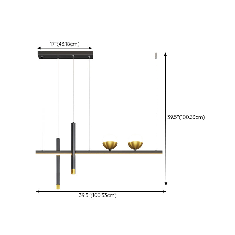 Modern Hanging Ceiling Light 5 Light Pendant Lighting Fixtures in Black Finish
