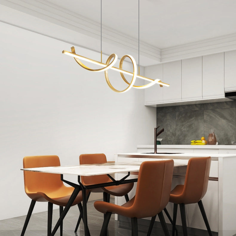 2-Light Geometric Island Pendant Lighting Modern Metal Island Light Fixtures