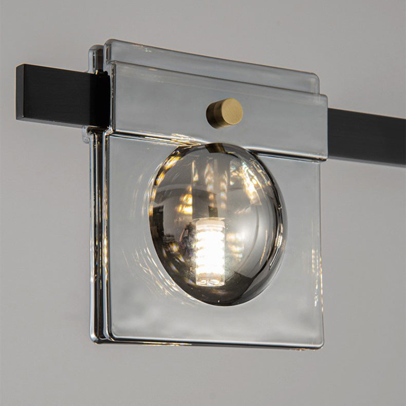 Multiple-Light Rectangular Island Pendant Modern Glass Island Lighting