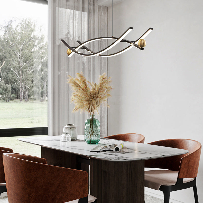 Multiple-Light Geometric Island Lighting Modern Metal Island Pendant Lights