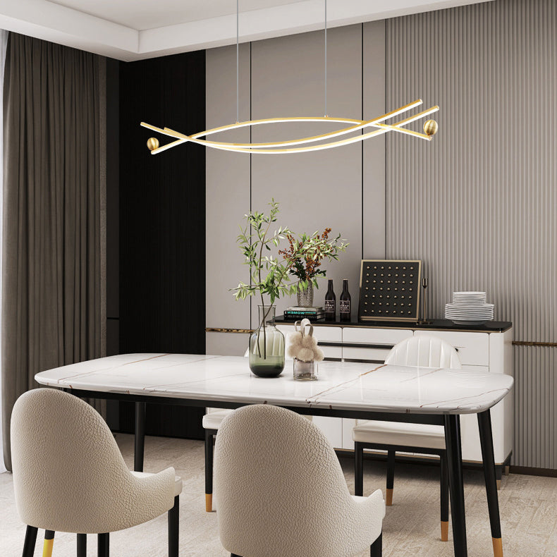 Multiple-Light Geometric Island Lighting Modern Metal Island Pendant Lights