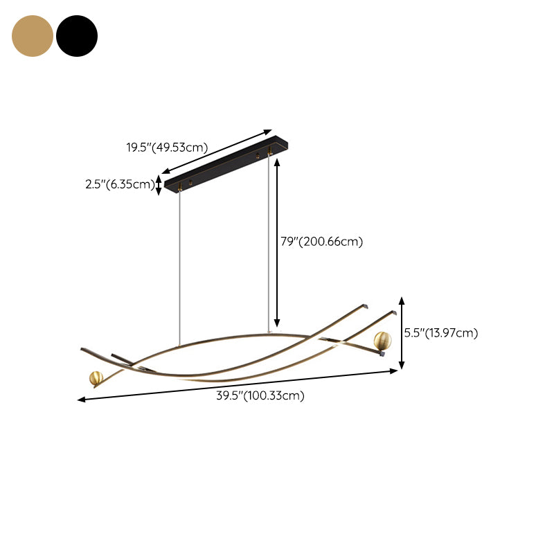 Multiple-Light Geometric Island Lighting Modern Metal Island Pendant Lights