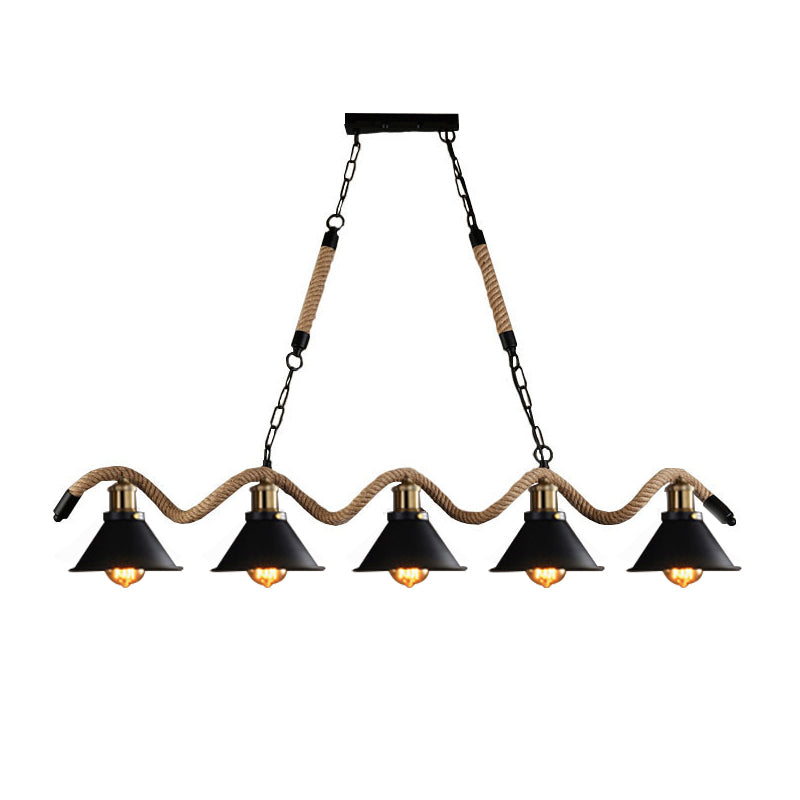 Industrial Hanging Ceiling Light Metal Pendant Lighting Fixtures in Black Finish