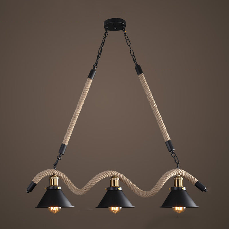 Industrial Hanging Ceiling Light Metal Pendant Lighting Fixtures in Black Finish