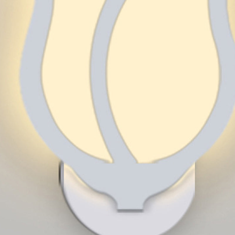 Flower Shape Wall Lamp Modern Style Acrylic 1 Light Sconce in White