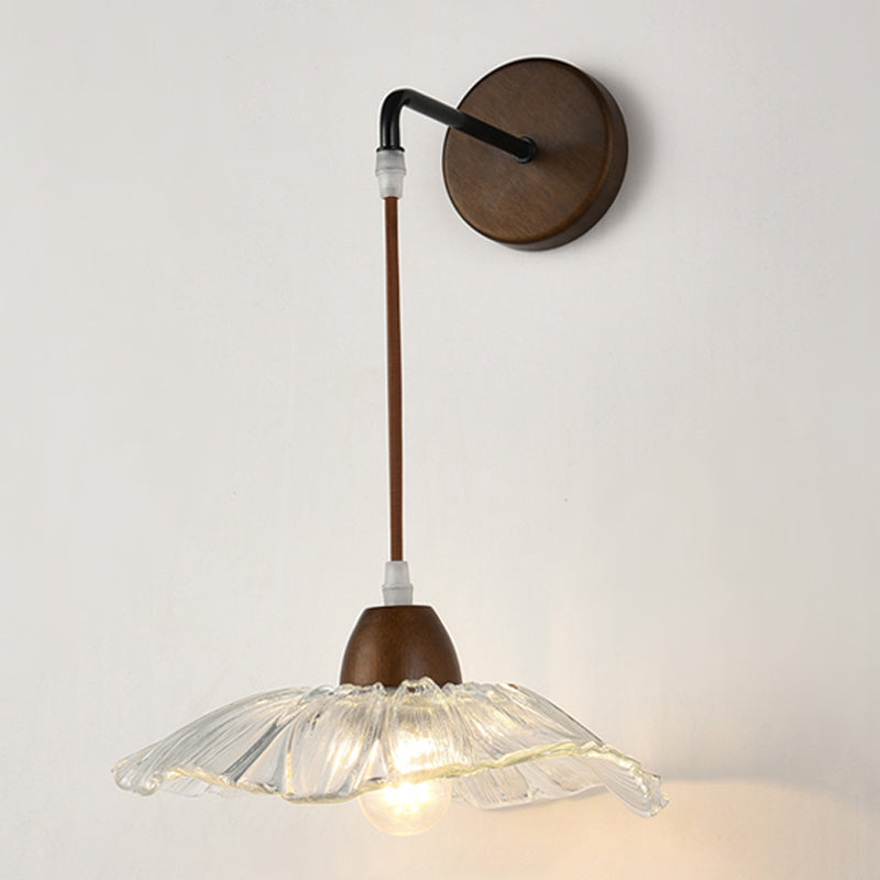 Japanese Style Wall Light Geometry Shape Wall Lamp with Glass Shade for Living Room
