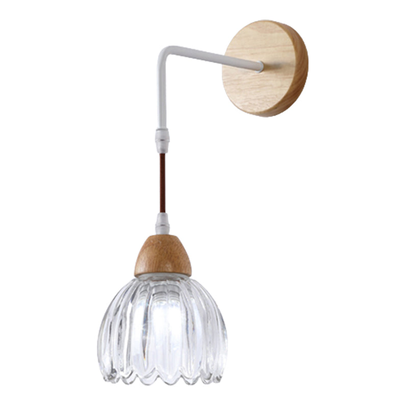 Japanese Style Wall Light Geometry Shape Wall Lamp with Glass Shade for Living Room
