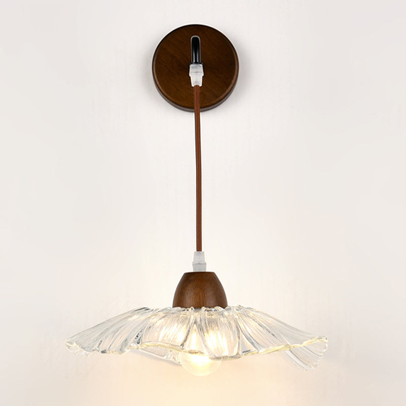 Japanese Style Wall Light Geometry Shape Wall Lamp with Glass Shade for Living Room
