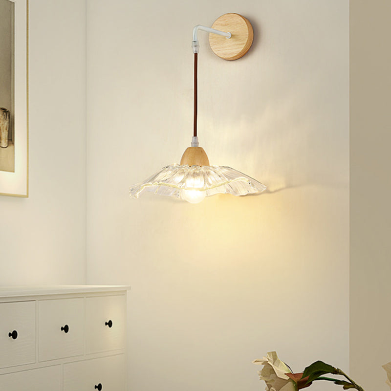 Japanese Style Wall Light Geometry Shape Wall Lamp with Glass Shade for Living Room