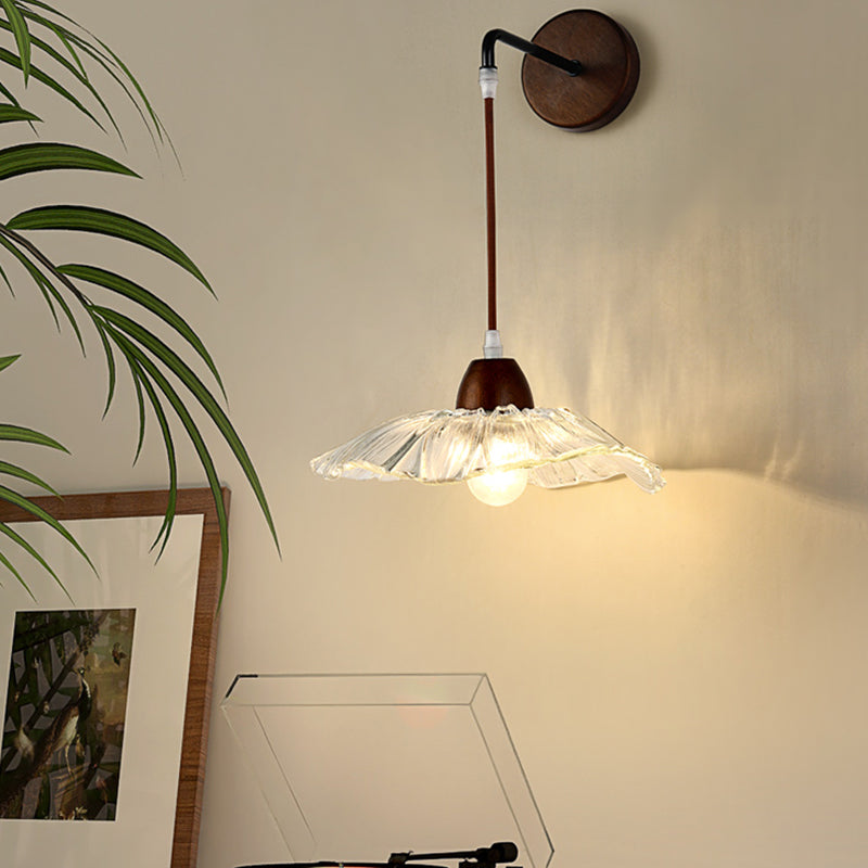 Japanese Style Wall Light Geometry Shape Wall Lamp with Glass Shade for Living Room