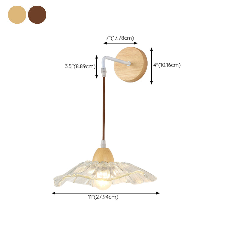 Japanese Style Wall Light Geometry Shape Wall Lamp with Glass Shade for Living Room