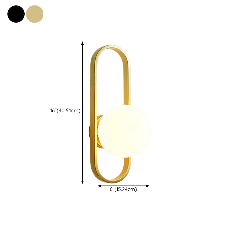 Modernist Wall Sconce Globe Glass Sconce Lighting for Bedroom