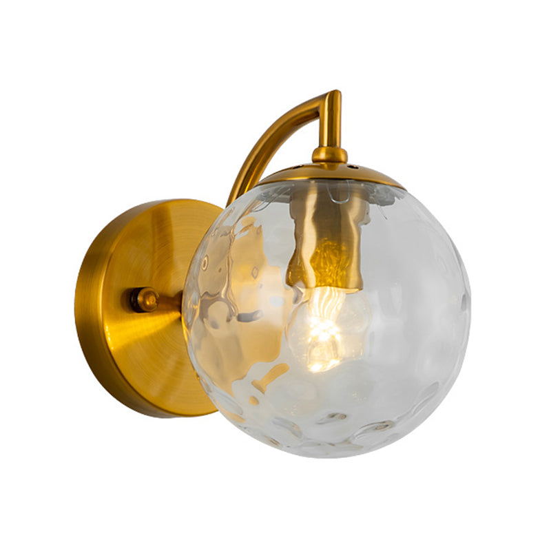 Industrial Style Ball Wall Sconce Glass 1 Light Sconces for Bedroom