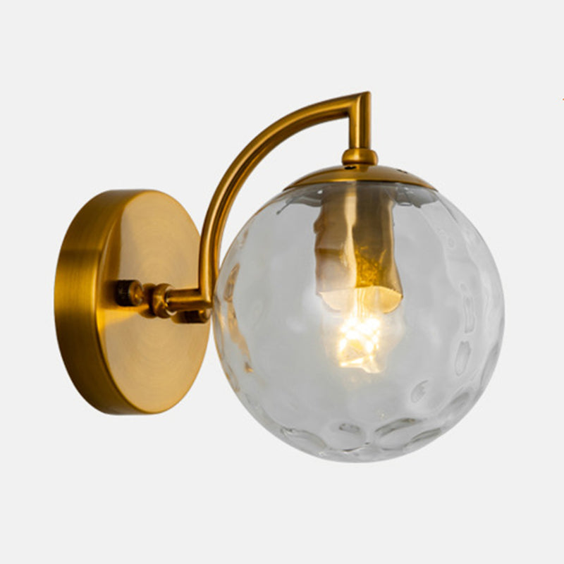 Industrial Style Ball Wall Sconce Glass 1 Light Sconces for Bedroom