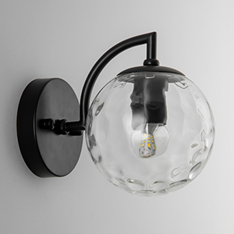 Industrial Style Ball Wall Sconce Glass 1 Light Sconces for Bedroom