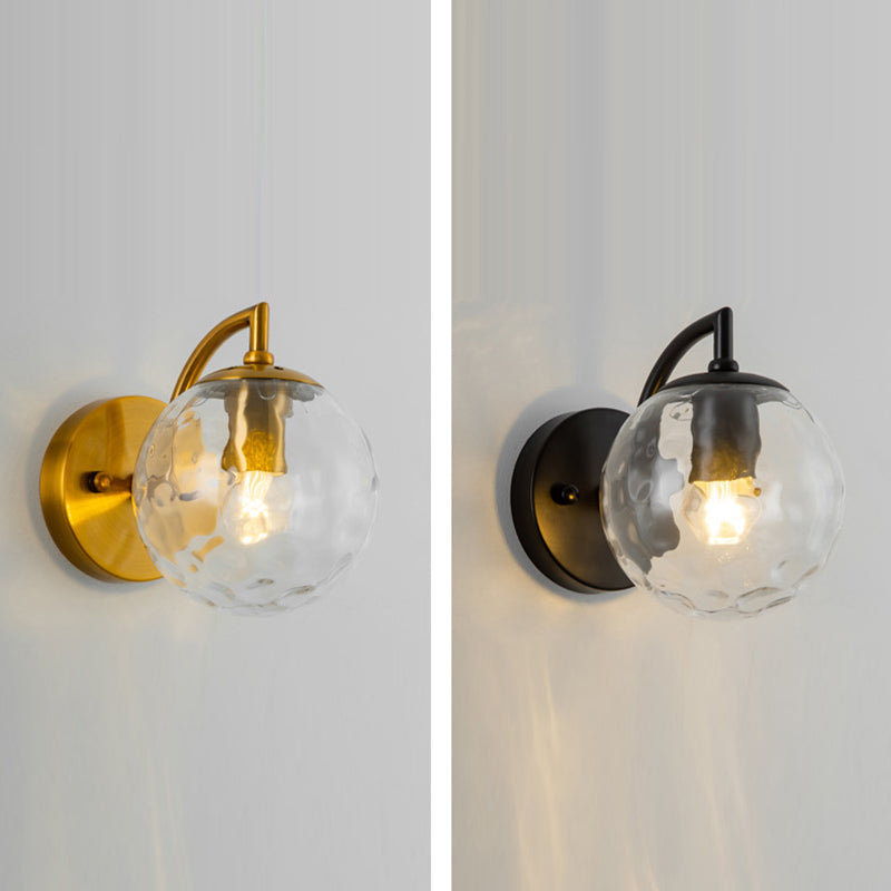 Industrial Style Ball Wall Sconce Glass 1 Light Sconces for Bedroom