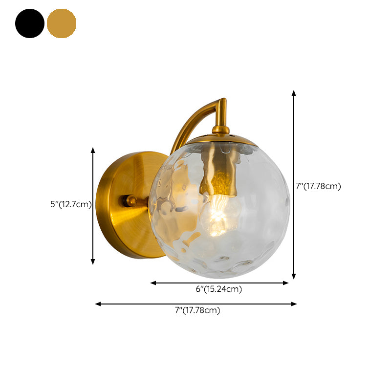 Industrial Style Ball Wall Sconce Glass 1 Light Sconces for Bedroom
