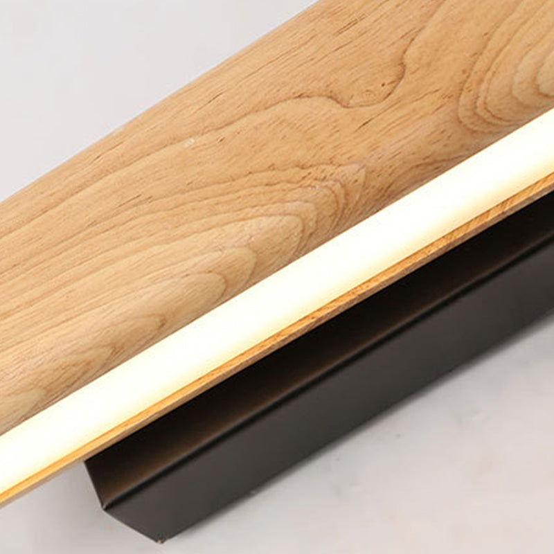 Single Modernism Beige Wall Mounted Sconce Wooden LED Wall Light