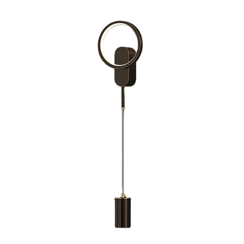 Modern Style Circle Shape Wall Light Metal 2 Light Sconces for Bedroom