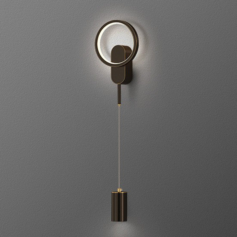 Modern Style Circle Shape Wall Light Metal 2 Light Sconces for Bedroom
