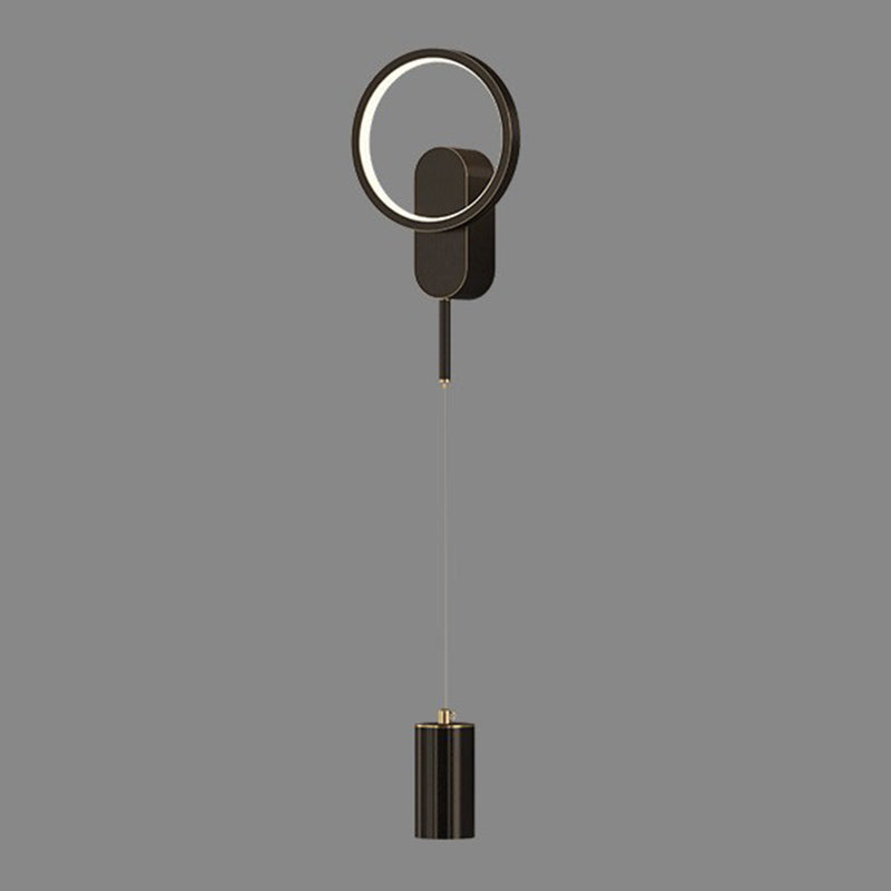 Modern Style Circle Shape Wall Light Metal 2 Light Sconces for Bedroom